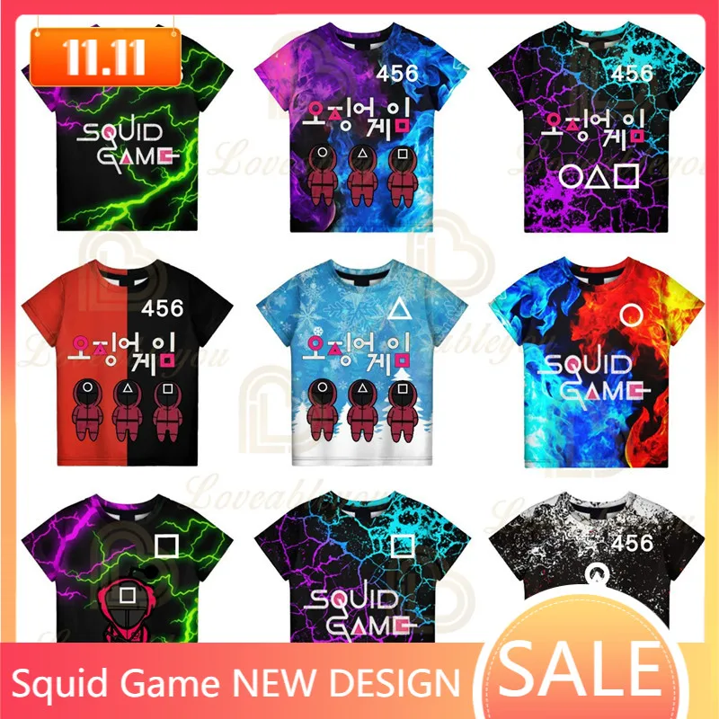 

Korean The Game T-shirt 3D Cosplay Costume Women Men Tees Movie 8 To 19 Years Kids T shirt Children Game Girls Tops