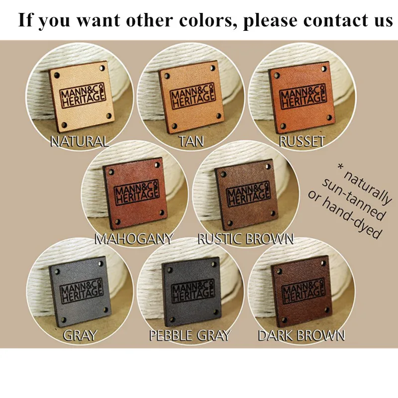 40 шт. изготовленные на заказ с кожаным лейблом заклепками ручной работы теги для