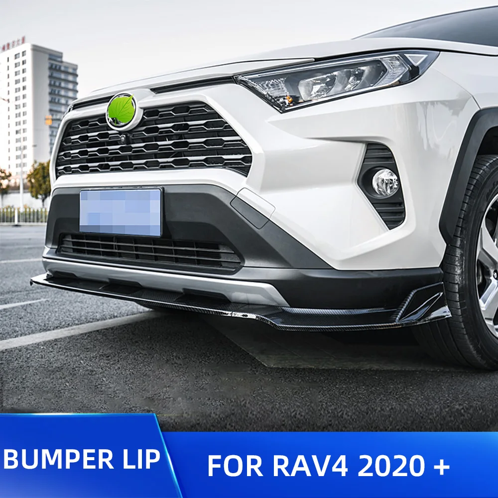 Сплиттер для переднего бампера диффузор подбородка губ Toyota RAV4 2019 2020 глянцевый