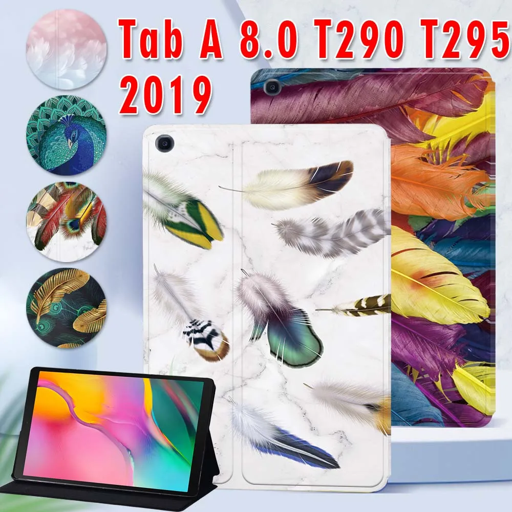 

Чехол для планшета Samsung Galaxy Tab A 8,0 ''2019 SM-T290 SM-T295 выдерживает падение PU кожаный чехол + Бесплатный стилус