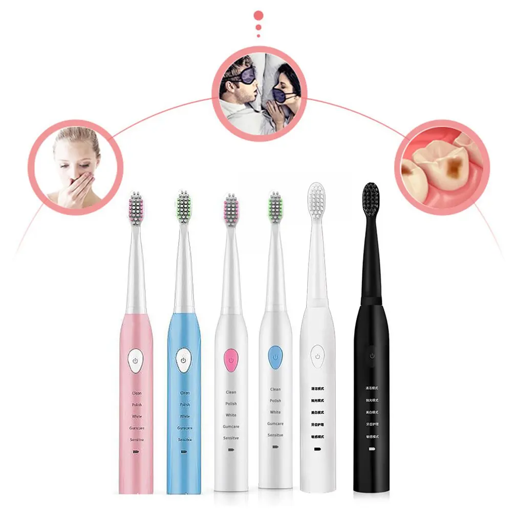 

Electric Toothbrush Adult Rechargeable Toothbrush Sonic Automatic Soft Toothbrush Waterproof Usb Charging