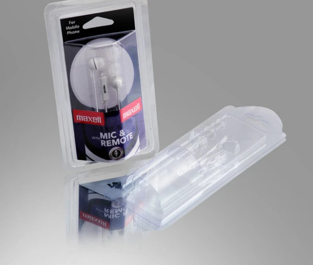 Заказная прозрачная трехслойная блистерная упаковка с бумажной