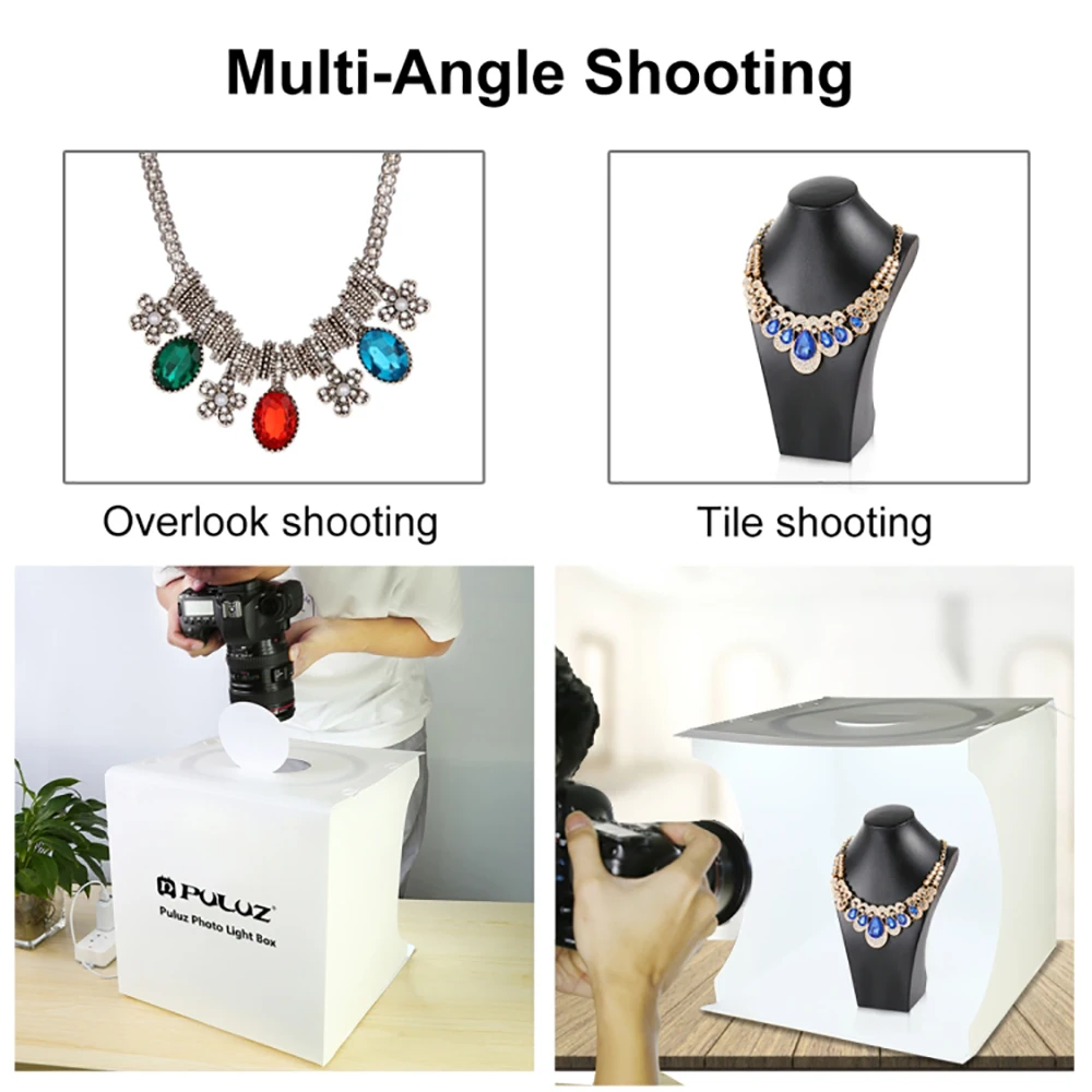 

PULUZ Lightbox 30*30cm professional photo soft box 11.81inch Studio shooting light box 6 Color Backdrops