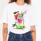 Женская футболка с коротким рукавом, круглым вырезом и графическим принтом