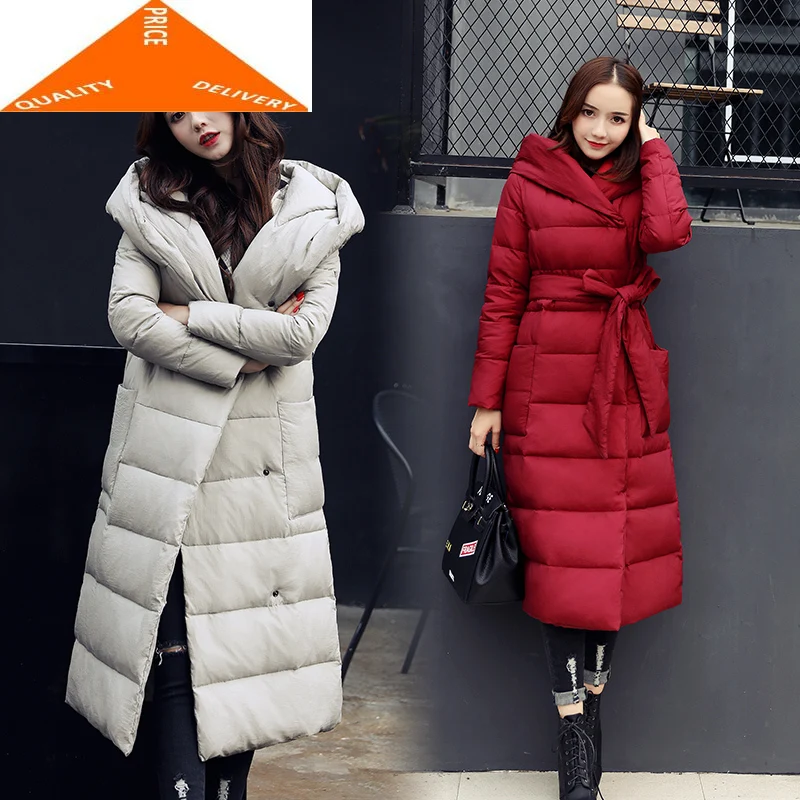 Модные парки Корейская зимняя куртка 2020 женское пуховое пальто из хлопка Длинная