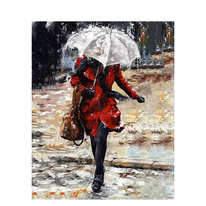 

Painting By Number Girl Handmade Oil Paint Color Drawing For Adults Canvas Frame DIY Kits Home Decoration pictures room wall Art