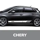 2 шт. автомобильные боковые наклейки на дверь для CHERY TIGGO 5 A1 A3 A5 QQ KIMO INDIS JAGGI автомобильные аксессуары длинная полоса виниловая пленка наклейки