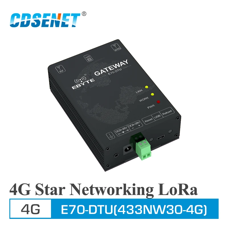 E70-DTU(433NW30-4G) 433MHz Star Networking 1W USB Interface 30dBm Long Distance PA LNA Coordinator Terminal Wireless 4G Modem