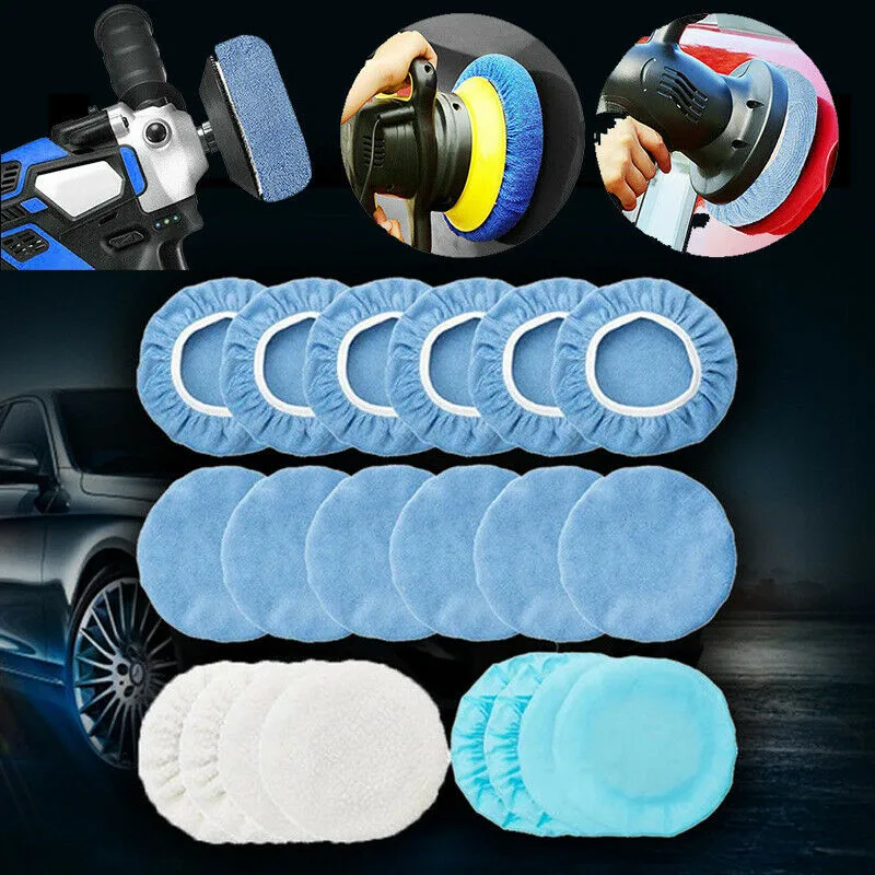 

20PCS Microfiber Fabric Bonnet Polisher Polish Pad Polishing Buffing Car Buffer Waxer 9-10 Inch Buffing Pads