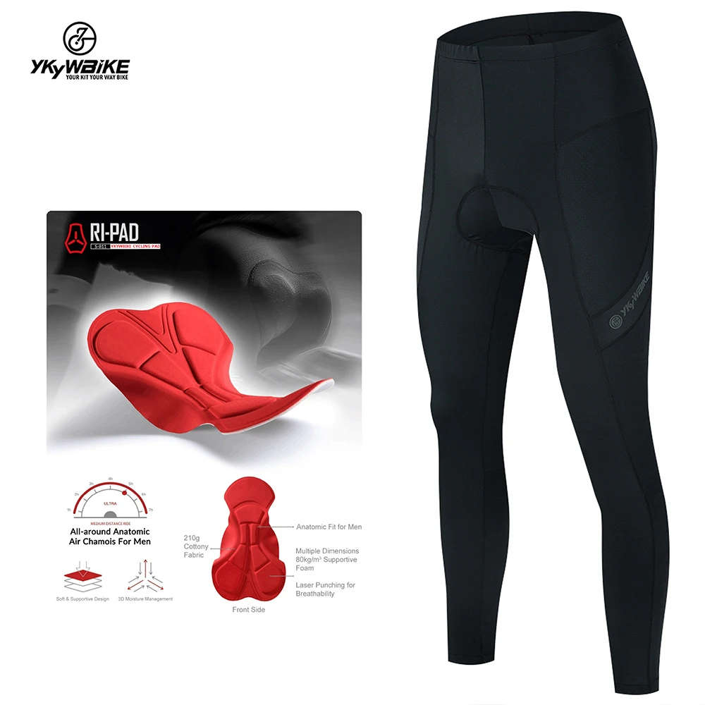 YKYWBIKE Black Cycling Pants Summer Long Cycling Trousers MTB bike Tights Bicycle Racing Trousers