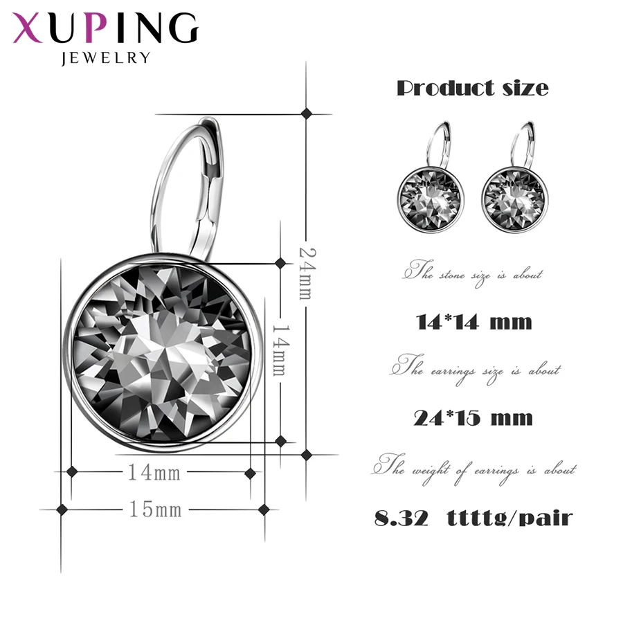 Xuping модные Кристаллы от Swarovski цвет красочные серьги с родиевым цветным покрытием Шарм для женщин ювелирные изделия подарок XE2189