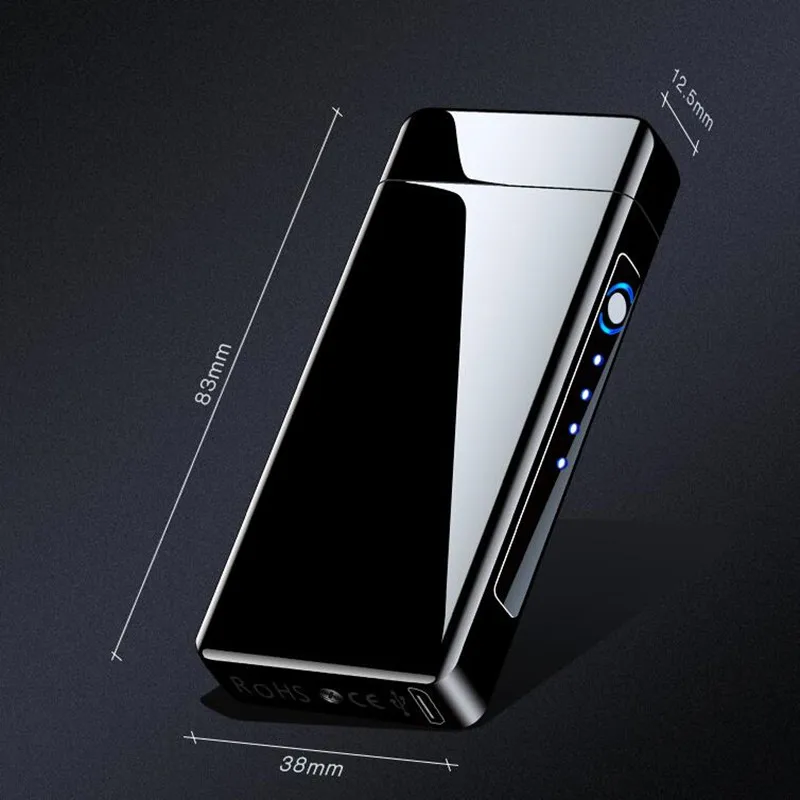 

Electric Flame Plasma Arc Lighter USB Rechargeable Windproof Lighters With LED Power Display Cigar Candle Lighter For Cigarette