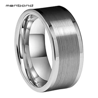super men ring tungsten wedding ring flat band and center brush finish 10mm comfort fit