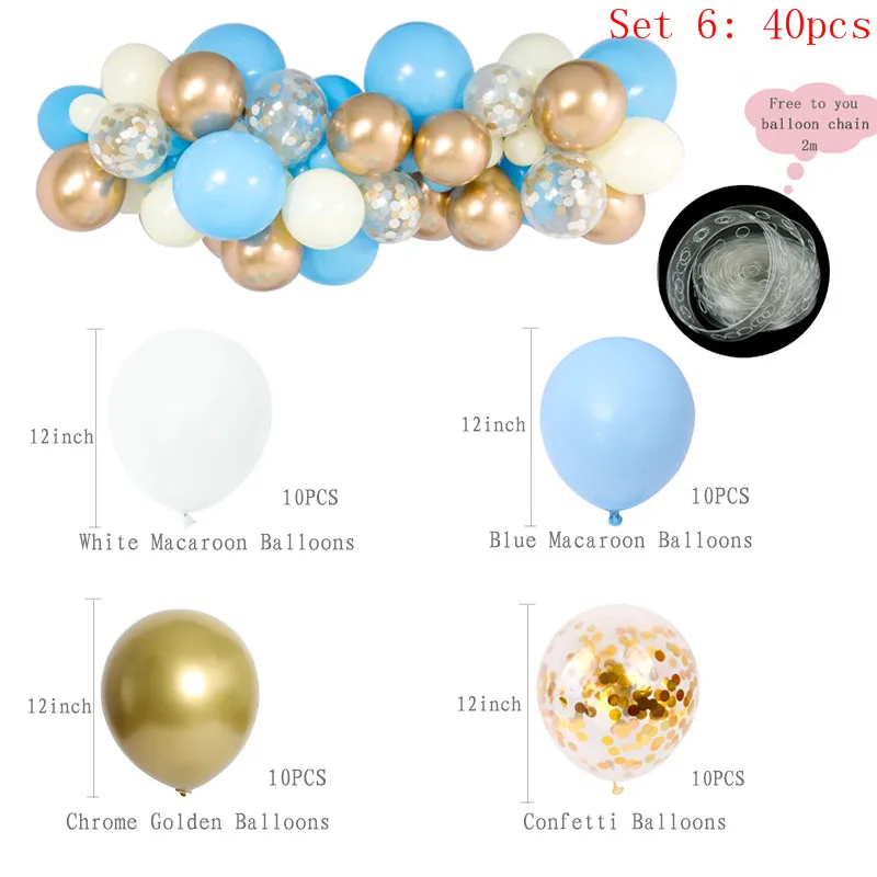 40pcs Set 6 40 шт. DIY шар гирлянда персиковый розовый Макарон Золотой Металл конфетти воздушные шары-гирлянды свадьба помолвка день рождения детский душ Декор - Цвет: 40pcs Set 6