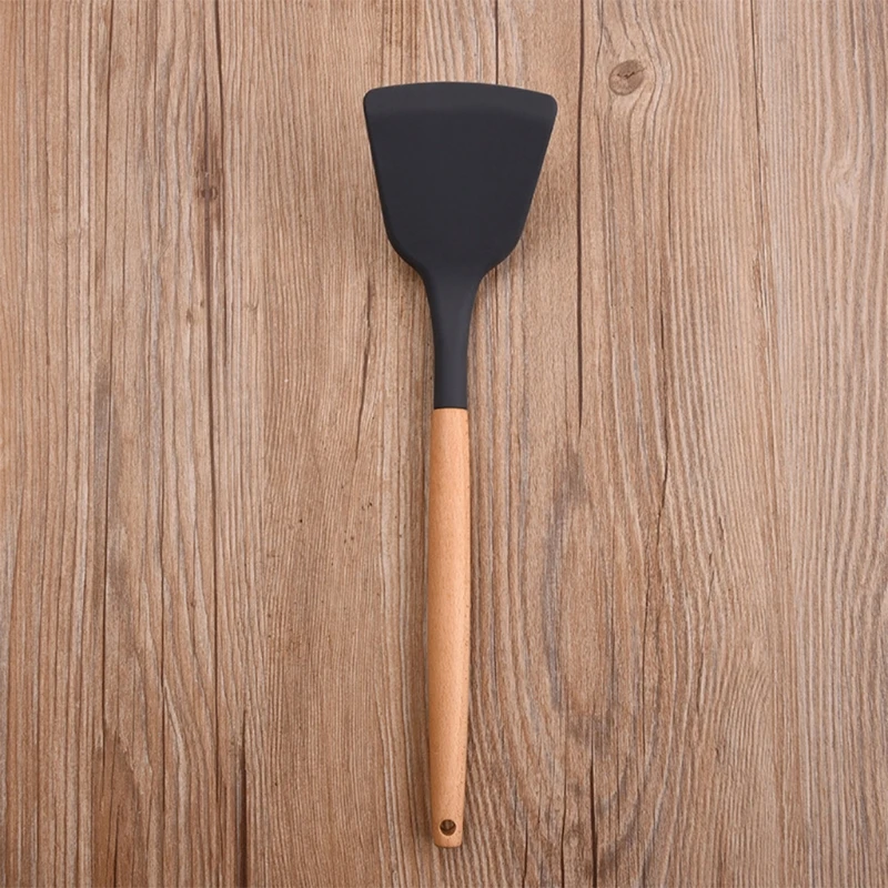 

8 PCS Non-stick Silicone Cooking Kitchen Utensils Spatula Set with Wood Handle Heat Resistant Silicone Kitchen Tools Set