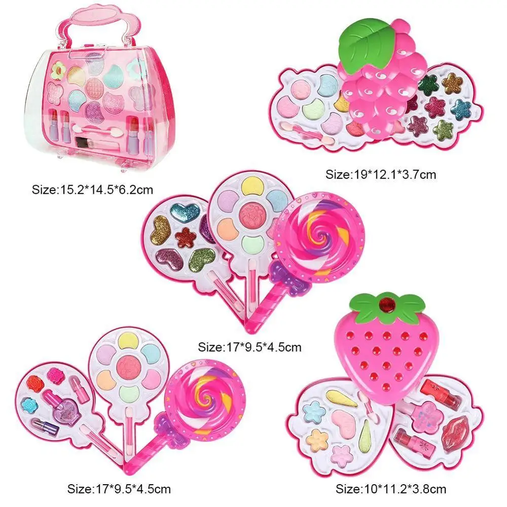 

Safe Princess Girls Makeup Kids Cosmetics Make up Set Washable Beauty Makeup Box Baby Gift Toys for Girls Birthday Pretend Play