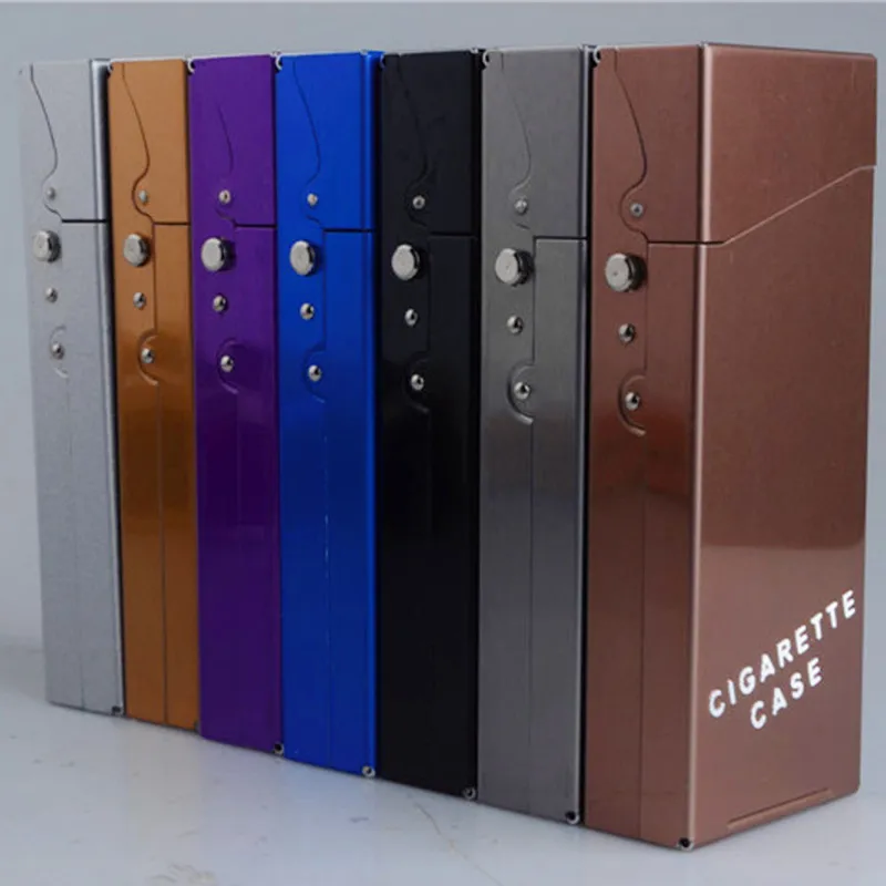 Женский тонкий металлический портсигар алюминиевый Подарочный чехол табак