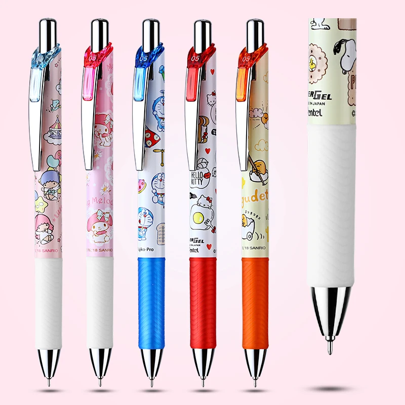 1pcs Japan PENTEL Limited Edition Gel Pen BLN-75 Corner Cute Pet Wind Plant Press Black Refill Student Gel Pen images - 6