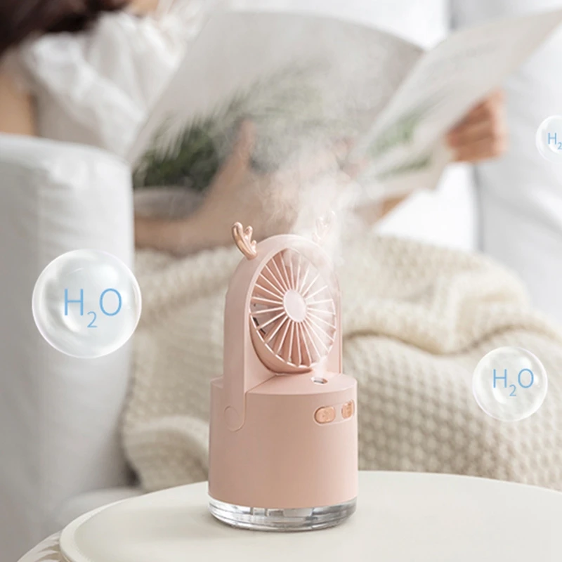 

Humidifier Atmosphere Lights Misting Fan with 5Pcs Sponge Stick