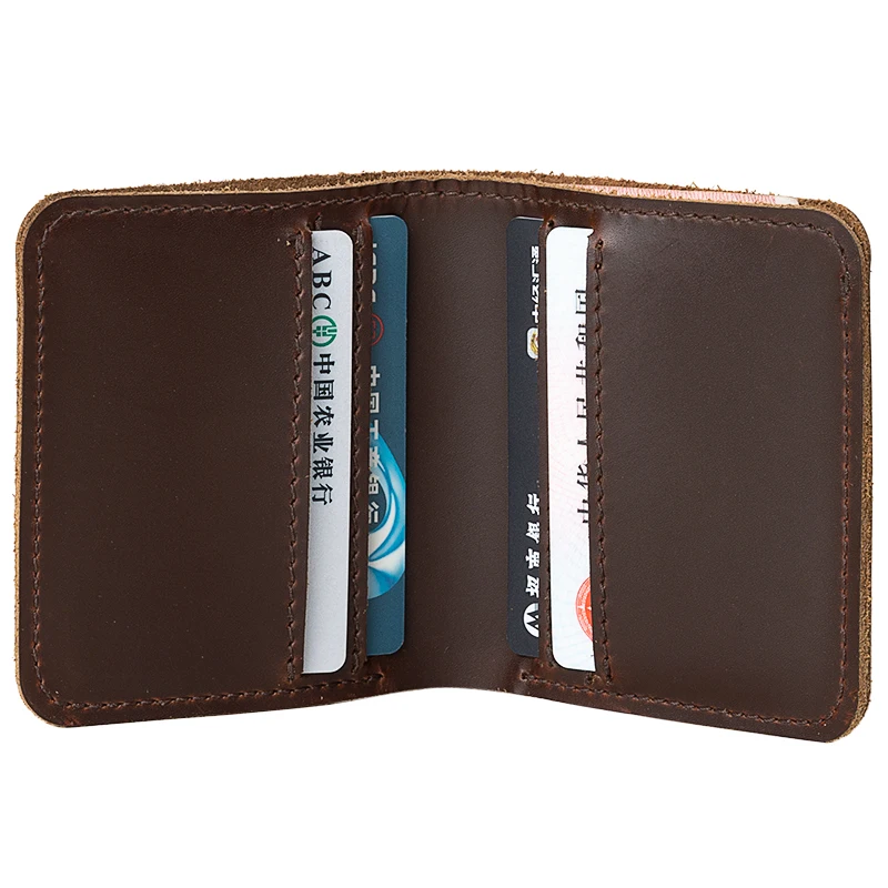 Винтажные мужские кошельки ручной работы из коровьей кожи маленький кошелек для