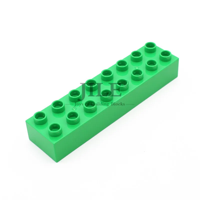 Светло-зеленый Большие строительные блоки, кирпичи, Duploed Brick 2x8 4199, крупные частицы, сделай сам, креативные, совместимые со сборками, научно-технические игрушки - Цвет: Светло-зеленый