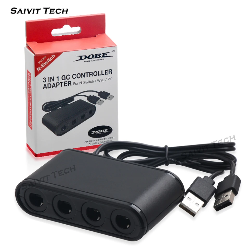 

4 Ports Nintend Switch Gamecube Adapter for NGC Controller Adapter Converter for Nintendo Wii U & Switch and PC