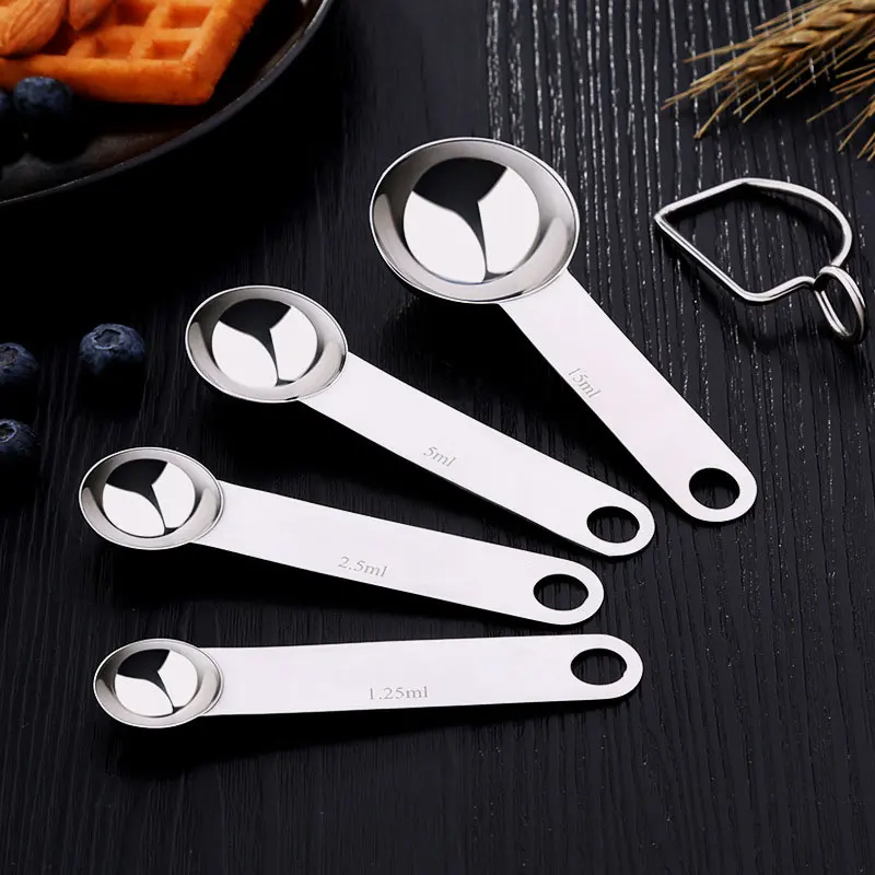 4 шт./компл. мерные ложки из нержавеющей стали мерный набор инструменты для