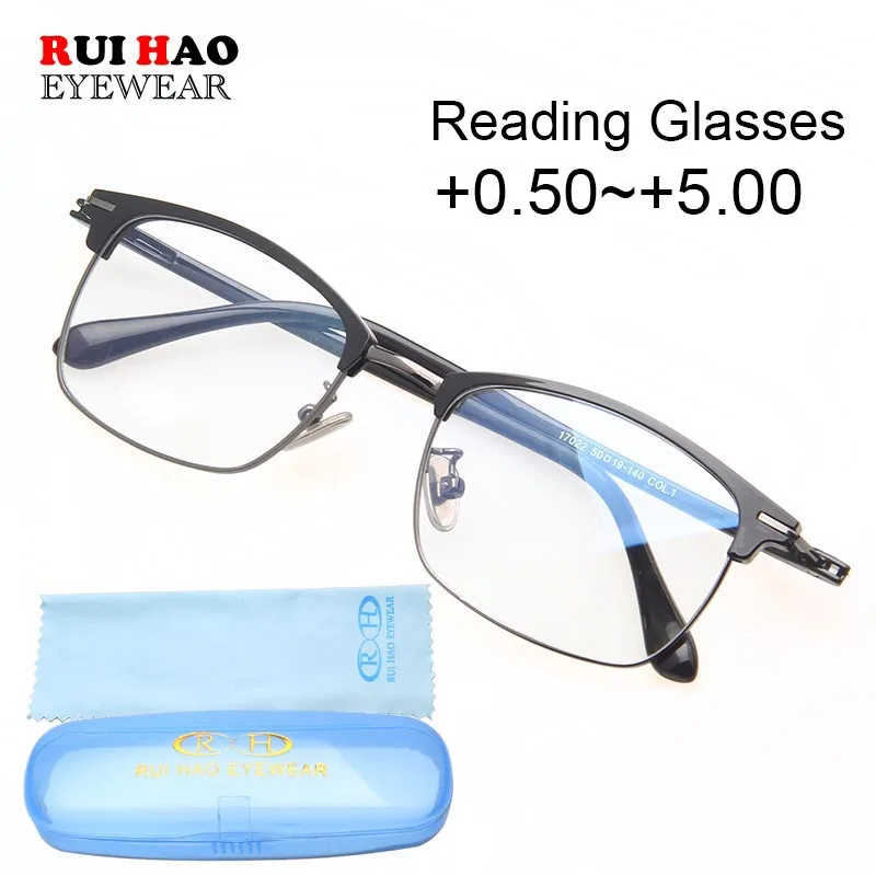 Clear Reading Glasses Presbyopic Eyeglasses Eyebrow Frame +0.50~+5.00 Read Spectacles Optical Prescription 17022 | Аксессуары для