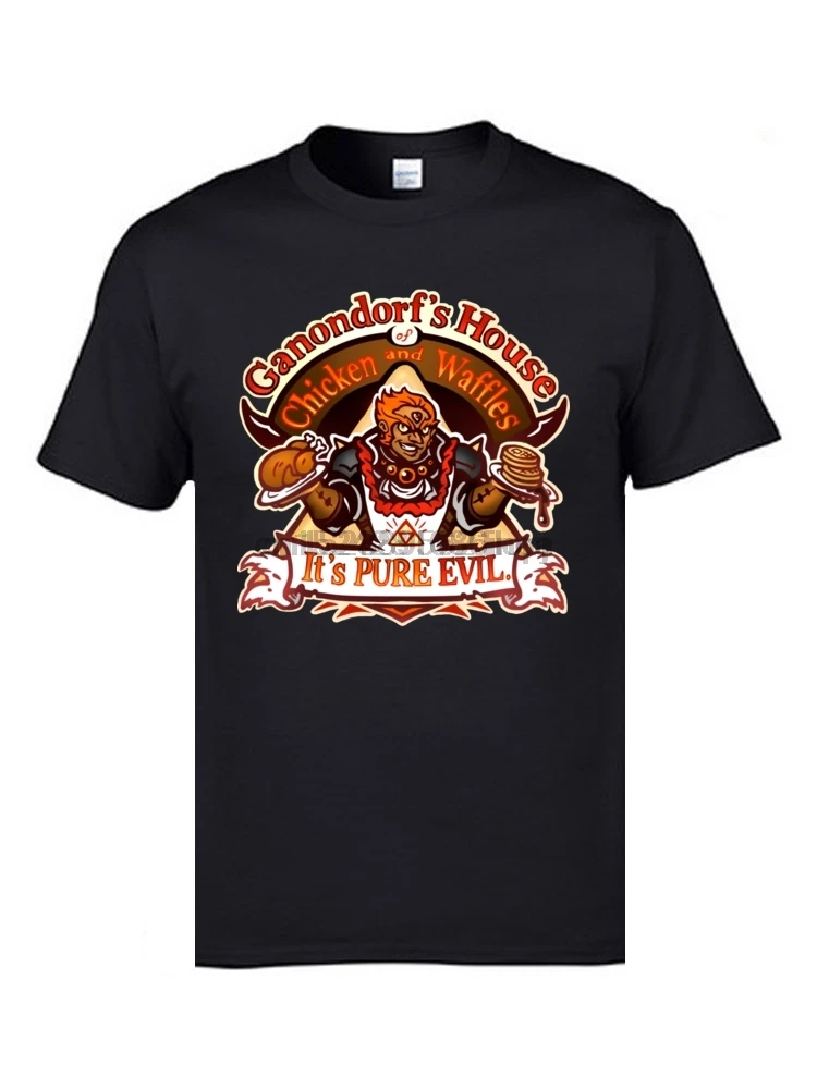Забавные футболки Ganondorfs House of Chicken and Waffles It Pure Evil Cool мужские модные с аниме