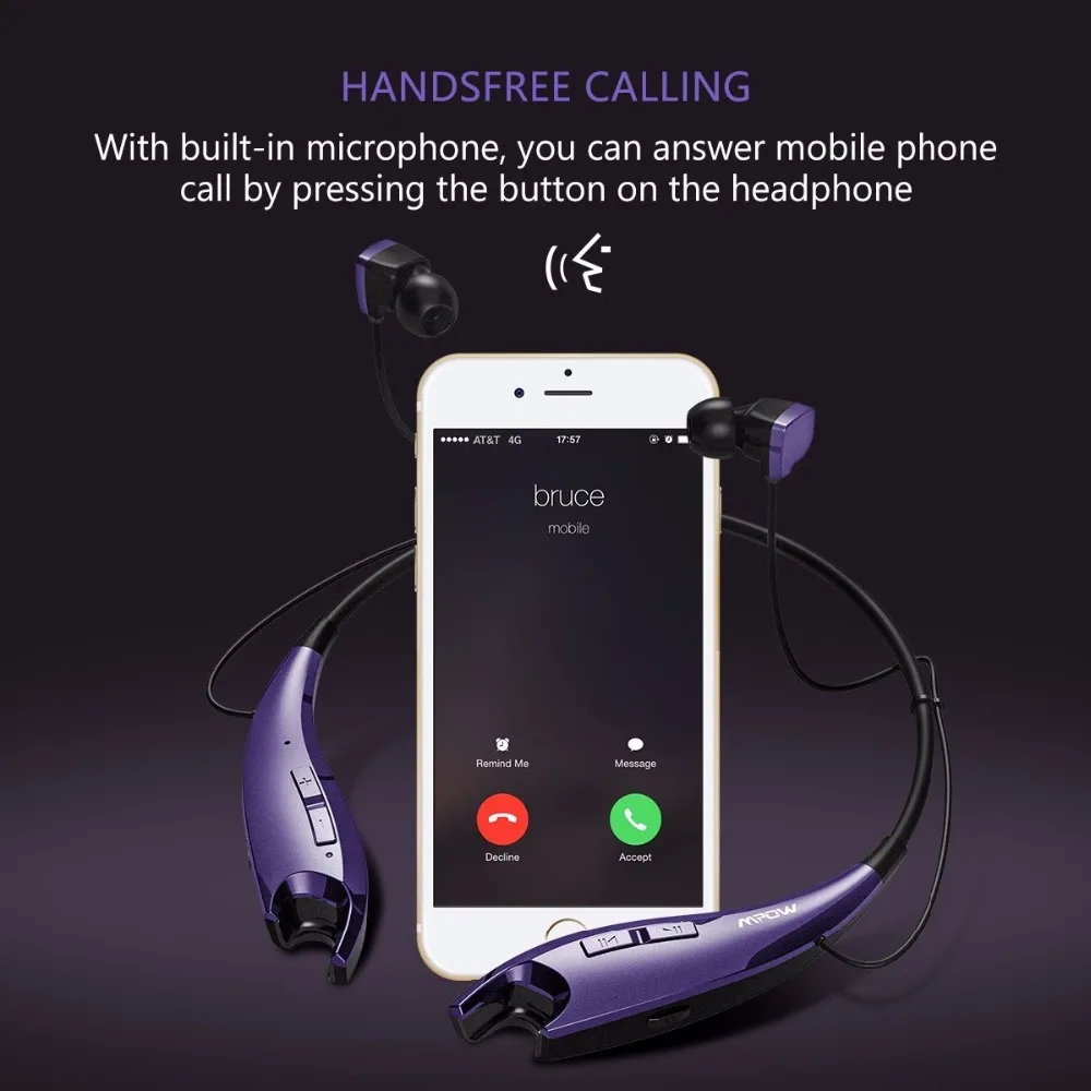 Оригинальный Mpow Спортивные Беспроводные наушники APT X Bluetooth сопротивление