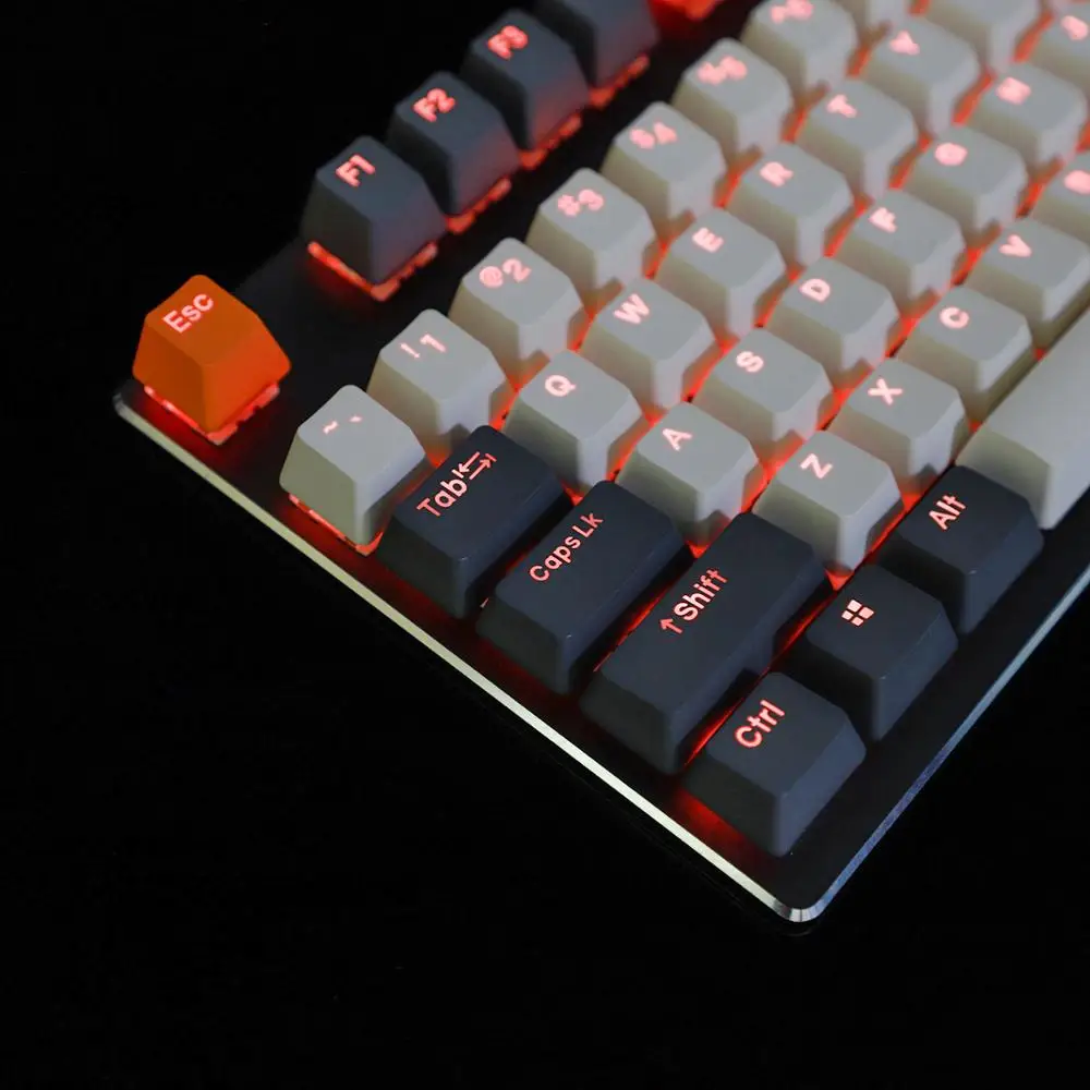 

YMDK Double Shot 108 окрашенный PBT Shine Through OEM профиль Rainbow Carbon Sunset Hana Keycap для MX переключателей механическая клавиатура