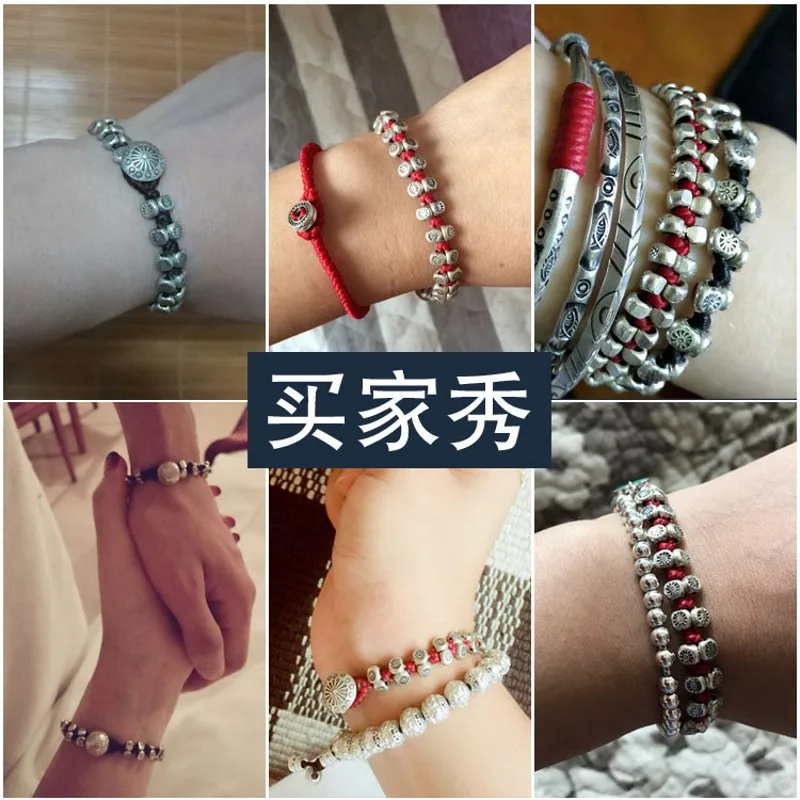 Мужской и Женский плетеный браслет из серебра 2021 пробы | Украшения аксессуары