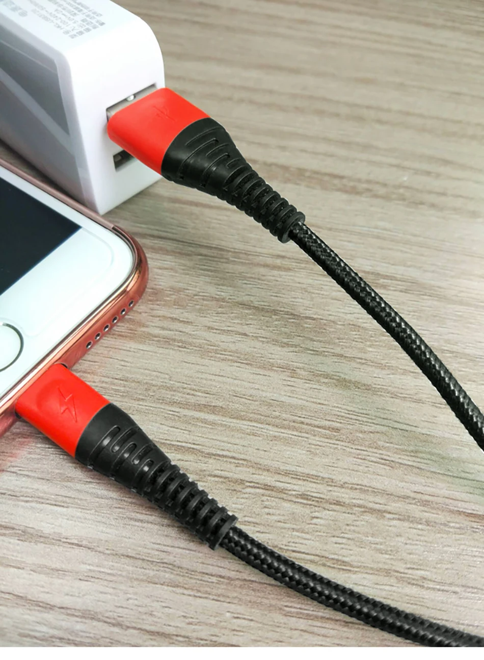 Прочный нейлоновый usb-кабель ACCEZZ для iPhone X XS MAX XR 8 7 6S 5 Plus, кабель для зарядки и передачи данных 2 м для Apple, длинный зарядный кабель