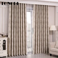 tongdi blackout curtain modern leaves floral thickened elegant high grade decoration for home parlour room bedroom living room