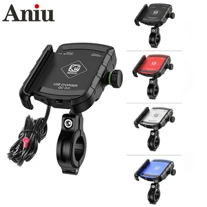 motorcycle phone holder with qc 3 0 usb charger for iphone 12 mini pro samsung motorbike gps stand bracket cell phone mount free global shipping