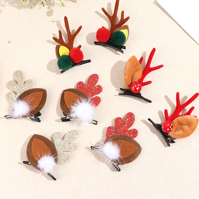 

1Pair Cute Fashion Christmas Deer Horn Hair Barrette Hairpin Gift Hair For Women Girl Children Cosplay Accessories Headdress
