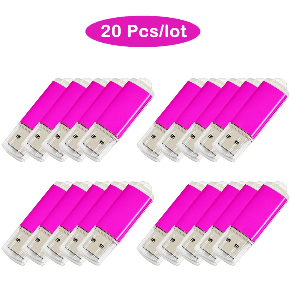 

USB флеш-накопитель с крышкой, 20 шт./лот, USB 2,0, 64 ГБ, 128 ГБ, 4 ГБ, 8 ГБ, 16 ГБ, 32 ГБ, для ПК, многоцветный