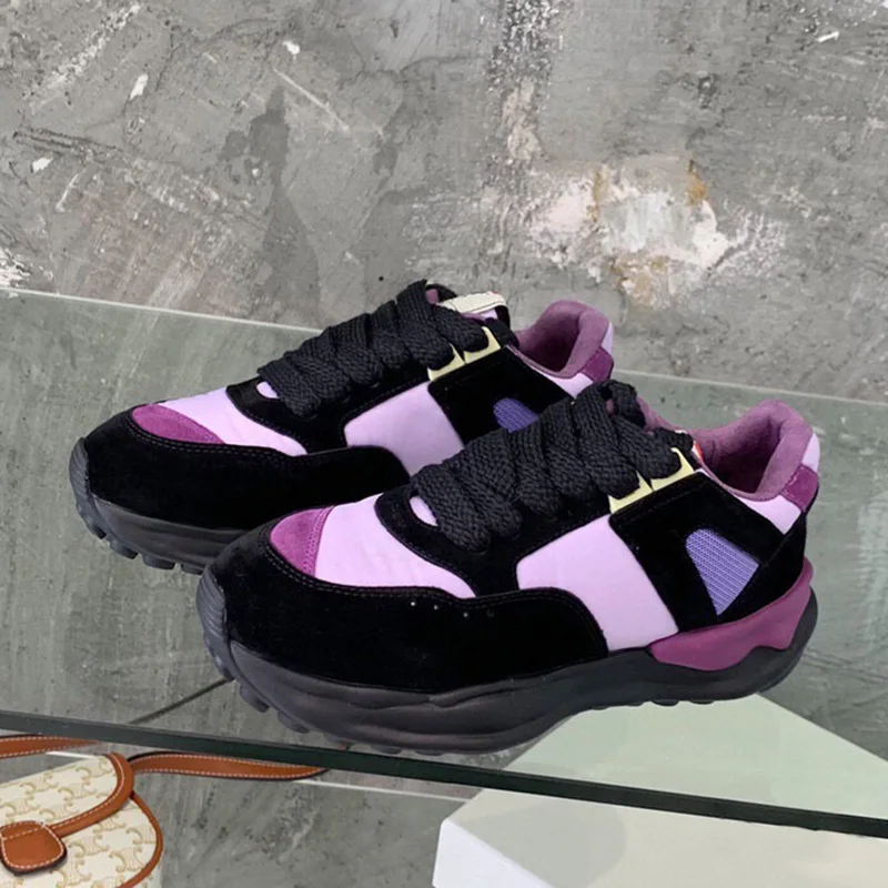 

2022 New Daddy Shoes Round Toe Mixed Colors Casual Women's Sneakers Retro Comfortable Spring And Autumn Unisex Couple Shoes