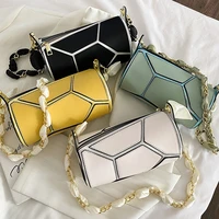 cylindrical shoulder bags for women pu leather ladies crossbody bag high quality ribbon chain handbags party dinner clutch 2021