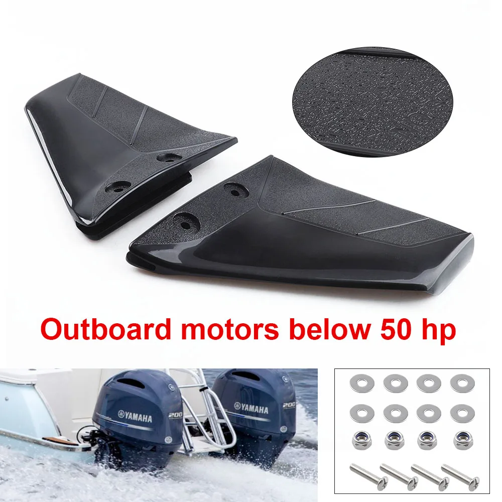 

1 Pair Small Hydrofoil Boat Motor Stabiliser Enigne Components for 4-50HP Outboard with Bolt Nut ABS Black Boat Parts