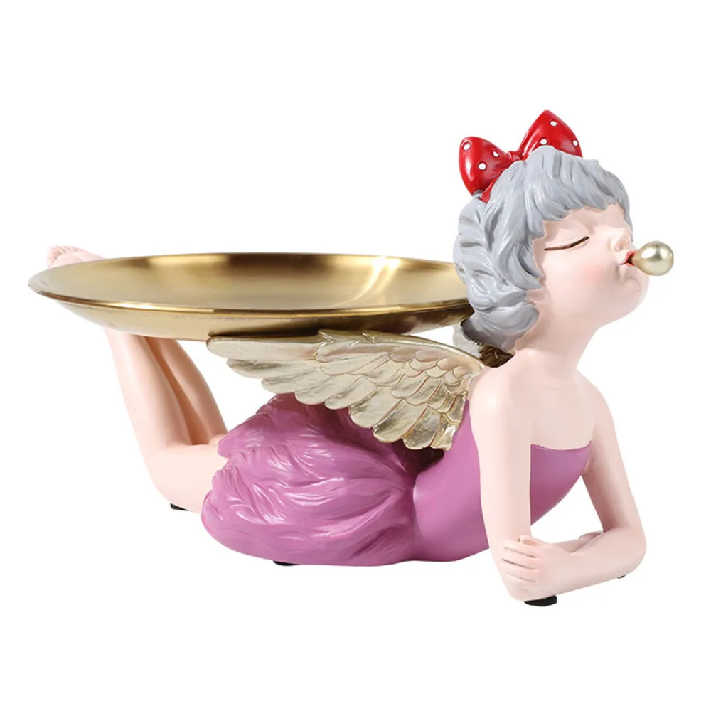 

Nordic Light Luxury Angel Bubble Girl Figurine Ornaments Crafts Decoration Cute Modern Home Living Resin Car Interior Figure
