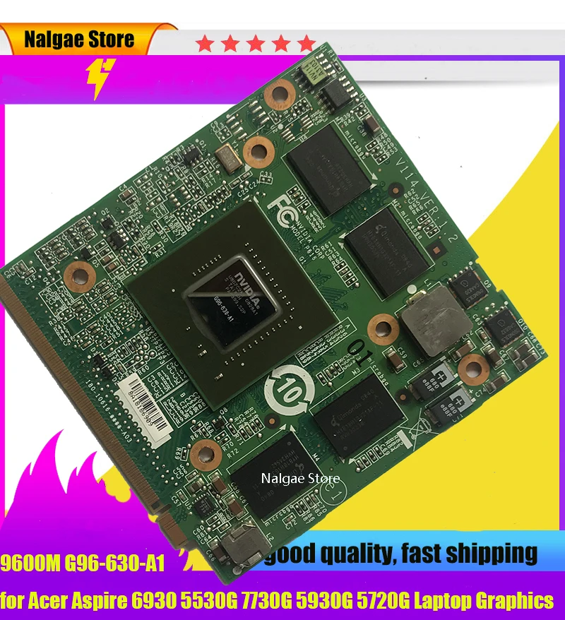 Видеокарта для ноутбука Acer Aspire 6930 5530G 7730G 5930G 5720G nVidia GeForce 9600M GT GDDR3 512 Мб