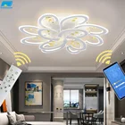 Современная потолочная лампа Kinwope, изогнутый потолочный светильник с цветами для гостиной, столовой, спальни, кабинета