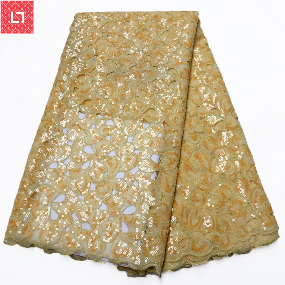 2019 Upscale High Quality African Sequins Lace Fabric French Net Embroidery Tulle For Nigerian Wedding Party Dress | Дом и сад