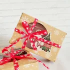 6812 шт крафт Бумага рождественского печенья подарок Коробки, подарки на Рождество, спальные мешки с ясным окном крафт-бумаги Бумага Коробки конфеты искусство посылка коробка