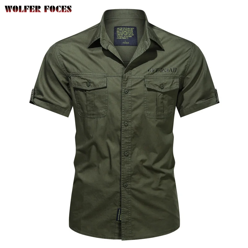 Pure Cotton Short-sleeved Shirt Men's Summer Men's Casual Fashion Half-sleeved Inch Shirts Men's Loose Tops Men's Shirts 2021 