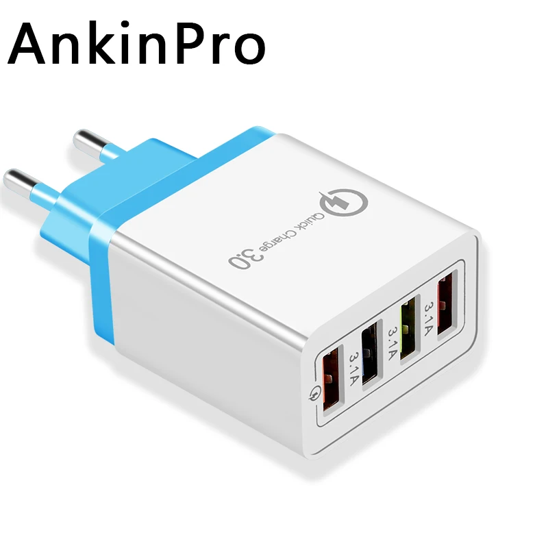 AnkinPro 4 порта USB зарядное устройство 5 В/3.5A Быстрая зарядка для huawei iPhone samsung