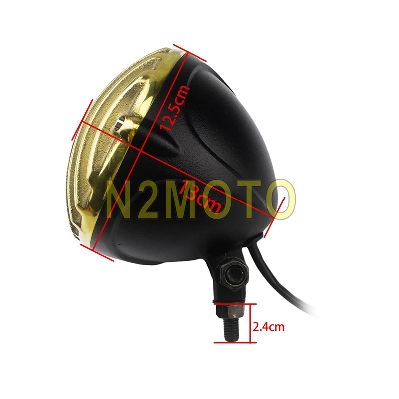 Ретро Мотоцикл 5 &quotзубчатая решетка фара с ободком латунного цвета для Harley Dyna Road