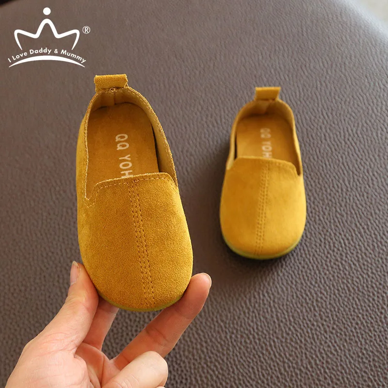 Детская обувь мягкие кожаные однотонные туфли на плоской подошве для мальчиков и