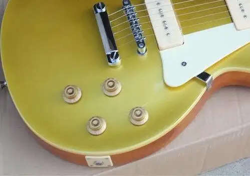 Бесплатная доставка новая электрическая гитара Goldtop из розового дерева